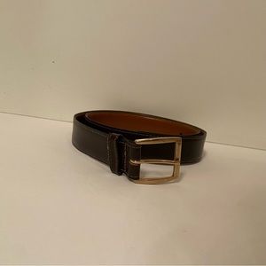 DANBURY BELT BROWN LEATHER GOLD BUCKLE SIZE 34 USA MENS ACCESSORY